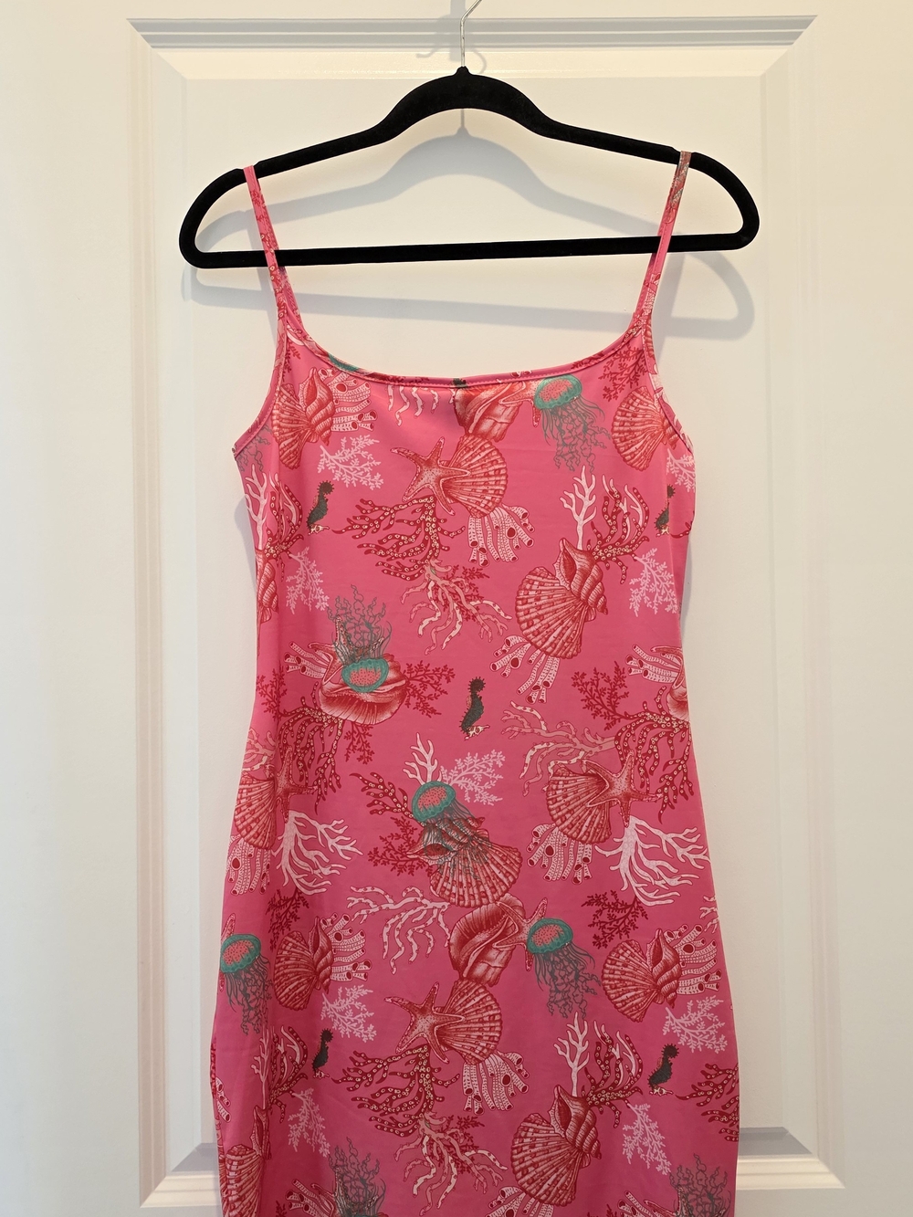 Pink Coral Print Tank Dress